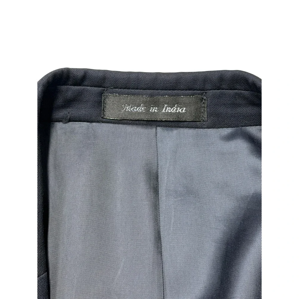 Lauren Ralph Lauren Mens 3-Piece Wool Suit Navy Blue Jacket 46L Pants 40x31 Vest